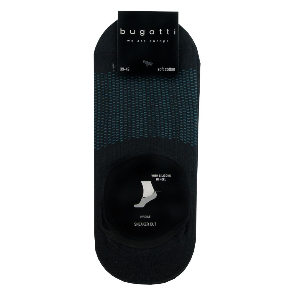 Набір з 2-х пар чоловічих невидимих шкарпеток Bugatti 6896610 Чорні 43-46