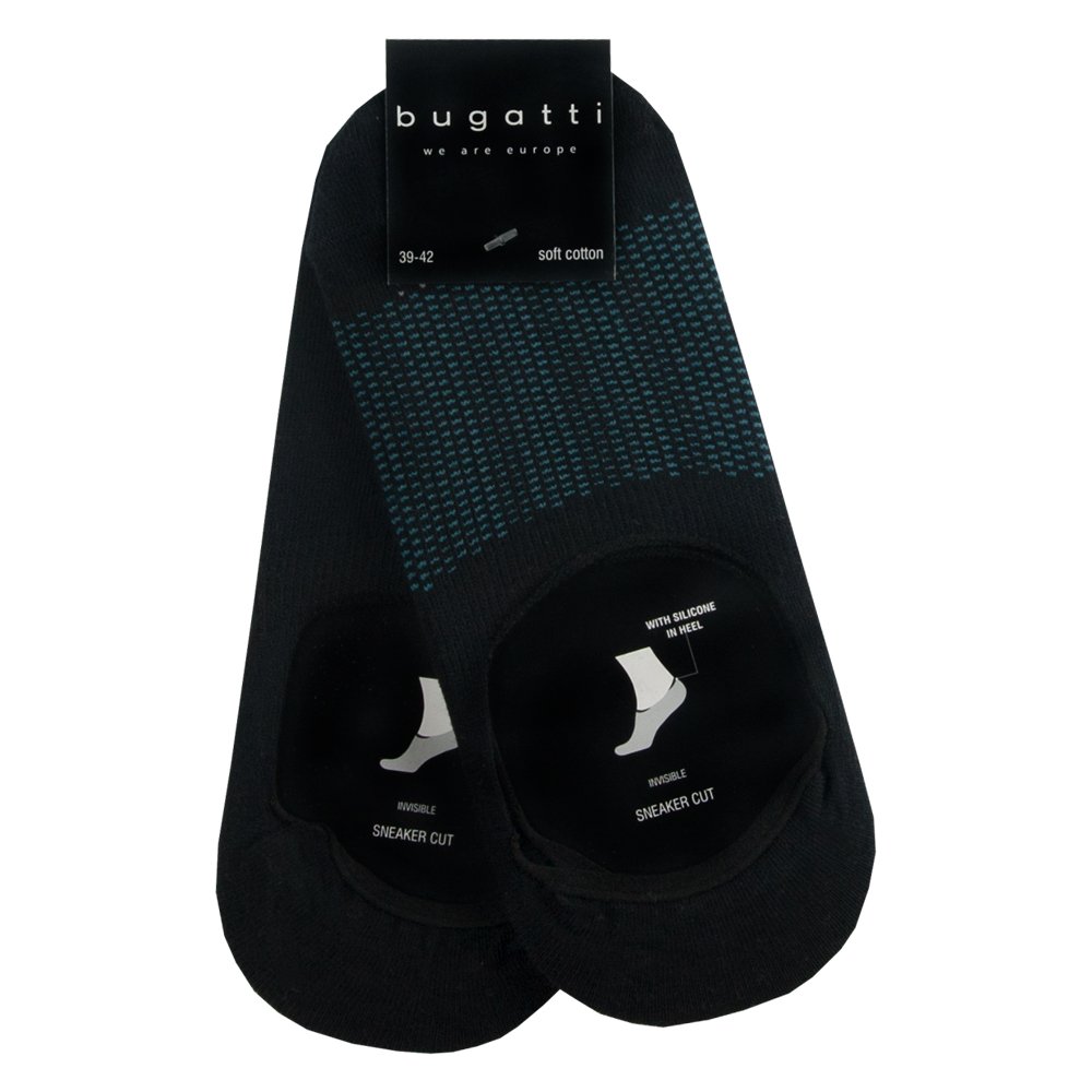 Набір з 2-х пар чоловічих невидимих шкарпеток Bugatti Чорні