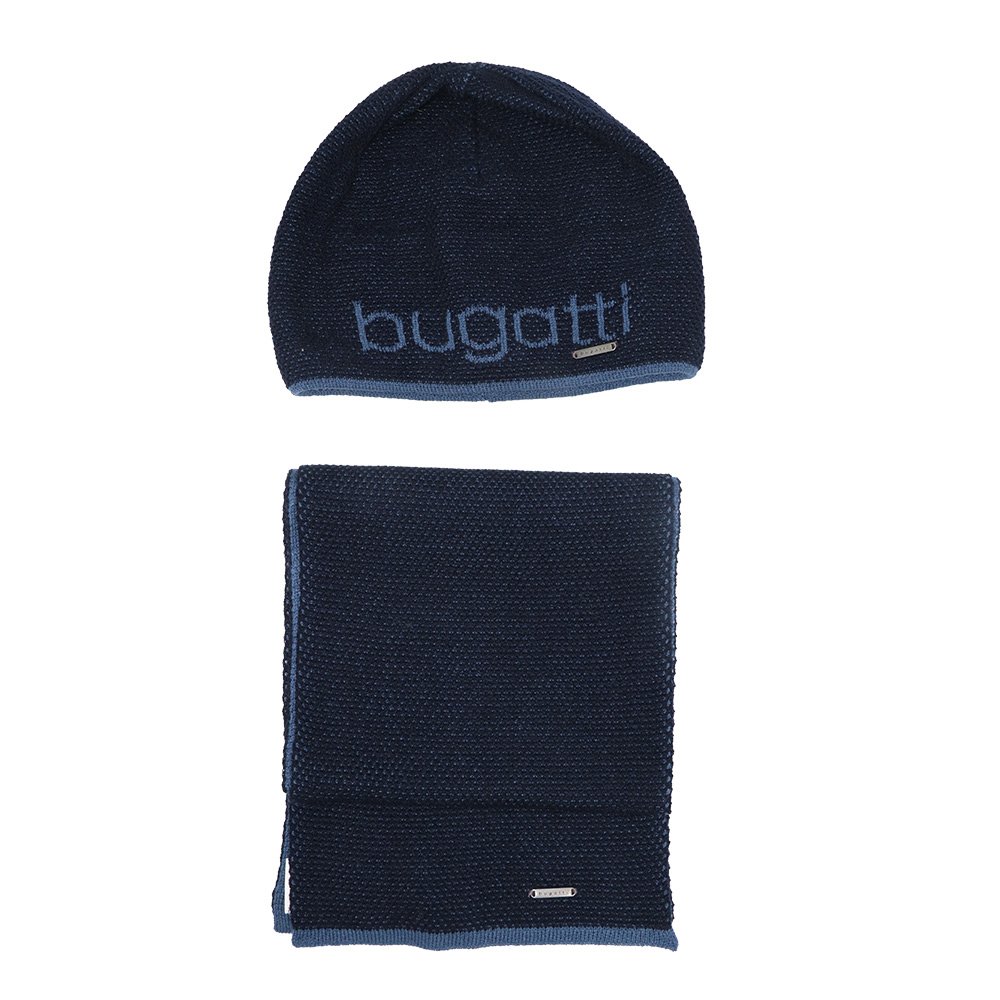 Комплект шапка + шарф Bugatti b887-019 Синій One Size