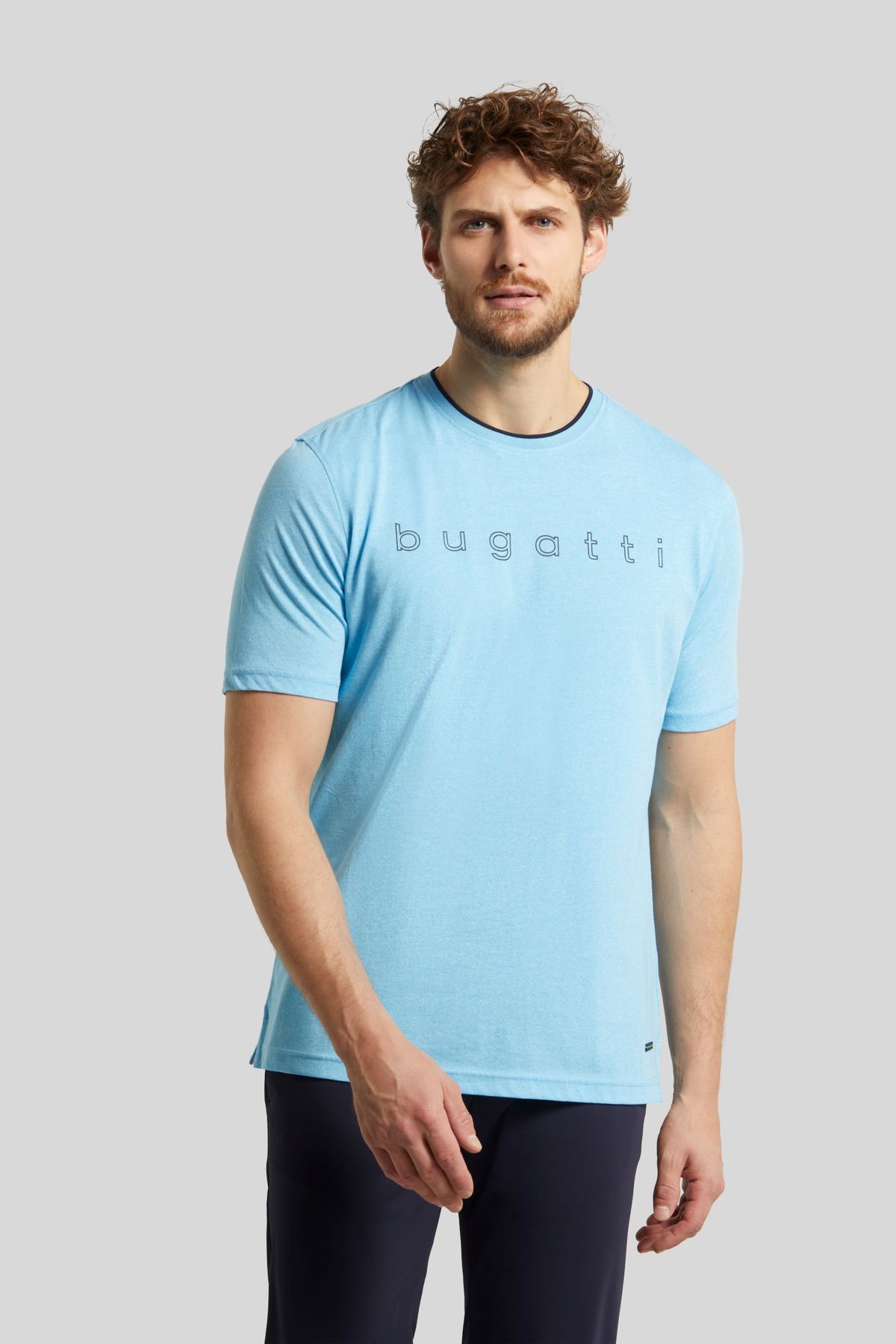 Мужская футболка Bugatti 8350 15085/350 Голубой 3XL