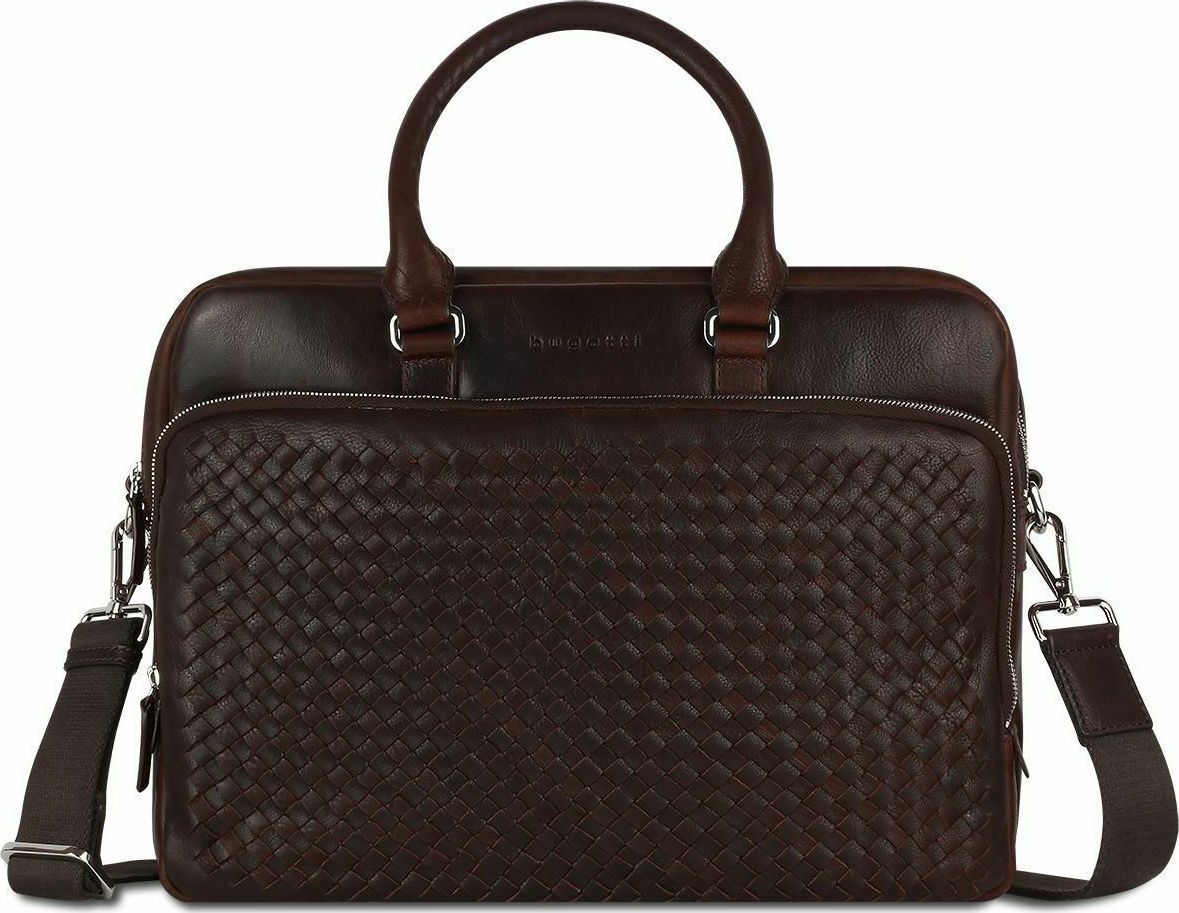 Мужская сумка-портфель кожаная Bugatti WOVEN 49611902 Коричневый One Size