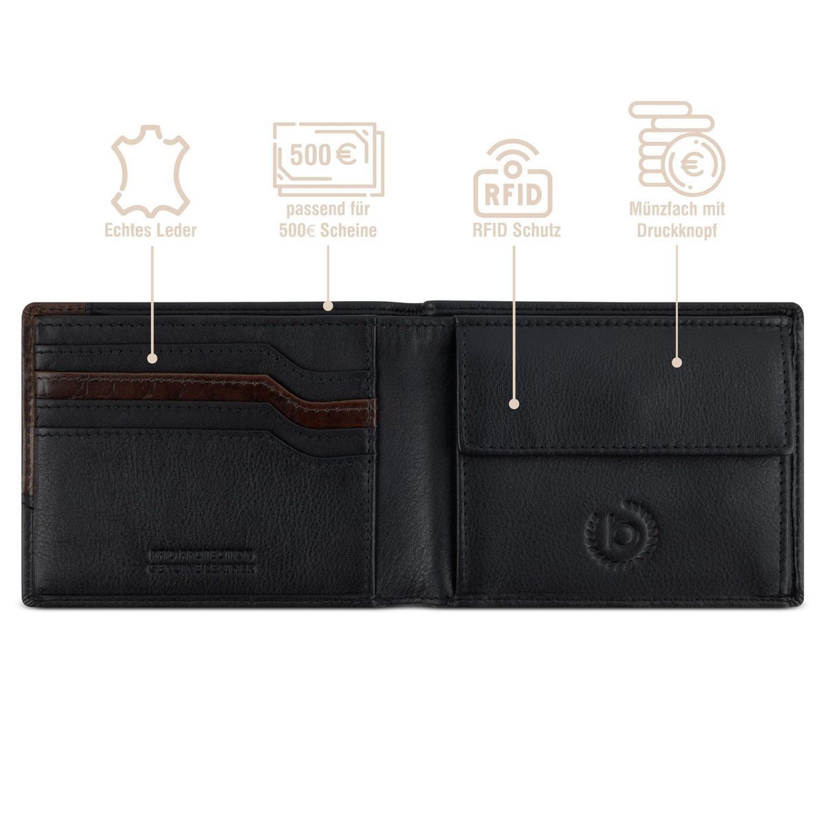 Мужское портмоне Bugatti CORSO DELUXE 49165001 Черный One Size