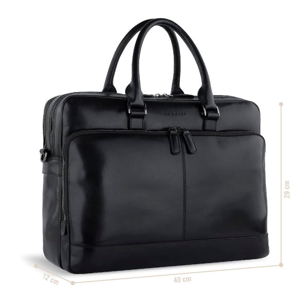 Чоловіча сумка-портфель шкіряний Bugatti 49401801 ROMANO Чорний One Size
