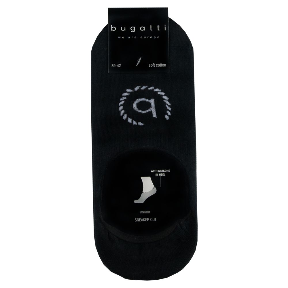 Набір з 3-х пар чоловічих невидимих шкарпеток Bugatti 6897610 Чорні 39-42