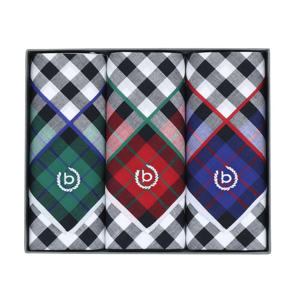 Набор мужских носовых платков Bugatti (3 шт) bug-H34 Разные цвета