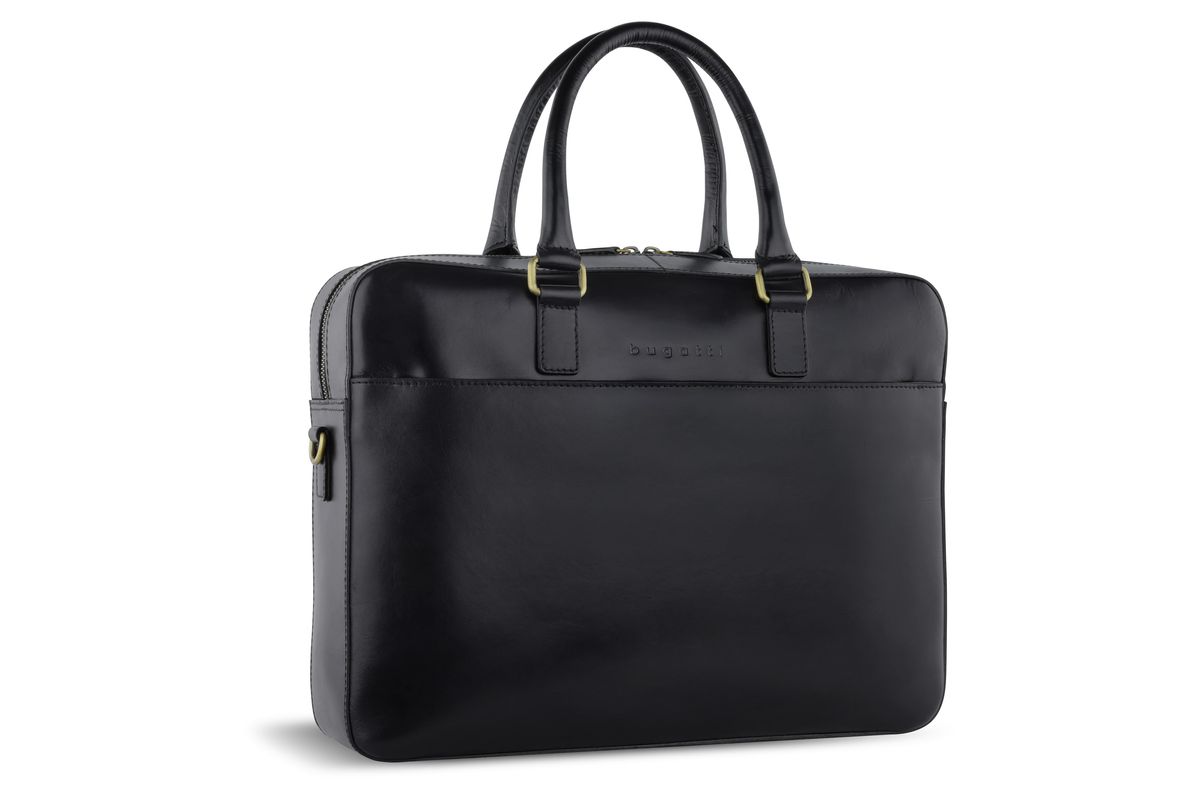 Мужская сумка-портфель кожаная Bugatti REMO 49239201 Черный One Size